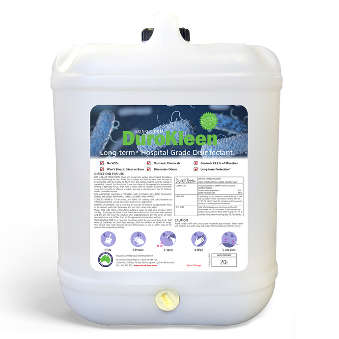 DuroKleen Long-Term Antimicrobial Disinfectant 20L Bulk Container